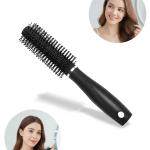 2 Pcs Hair Brush Comb Round Comb Twill with Wood Handle for Hair Drying Styling Curling (Black)