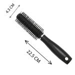 2 Pcs Hair Brush Comb Round Comb Twill with Wood Handle for Hair Drying Styling Curling (Black)