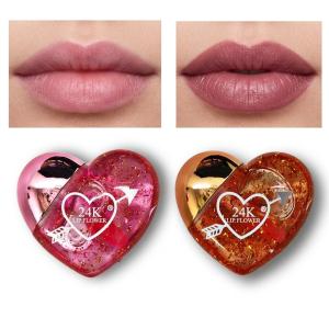 Sparkling Heart-Shaped Lip Gloss, Multicolor (Pack of 2).