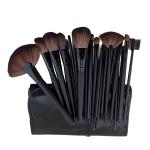 Premium Makeup Brushes Set Black 24 Piece Complete Cosmetic Brush Collection for Foundation Blending Power Blush Eyeshadow