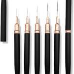 5pcs Set Extra Fine Line Liner Slim Brush Line Nail Brush Nail Art Pen (Black).