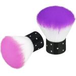 Nail Art Soft Nail Cleaner Brush Mini Stainless Steel Handle Remove Dust Small (Multicolor) 1pcs.