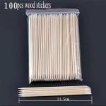 100Pcs Nails Orange Wood Stick For Cuticle Pusher Remover