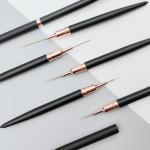 5pcs Set Extra Fine Line Liner Slim Brush Line Nail Brush Nail Art Pen (Black).