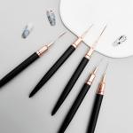 5pcs Set Extra Fine Line Liner Slim Brush Line Nail Brush Nail Art Pen (Black).