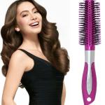 2 Pcs Professional Round Hair Brush With Rubber Grip Handle For Men & Women