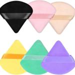 6 Pieces Powder Puff Soft Face Triangle Makeup Puff multicolors