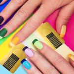 (Pack of 100) Nail Stencils, Modelling Stencils, Self-Adhesive for Gel Nails, Nail Extension Golden Stencils