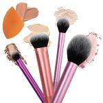 Professional Makeup Brush Set, Everyday Essentials Real Techniques Blush, Foundation.