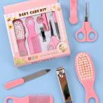 6 In 1 Baby Grooming Kit Infant Nursery Set Manicure Set Newborn Healthcare Kit (Pink)..