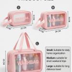 Makeup Bag for Home & Travel, Toiletry Bag  (Set of 3 Light Pink)