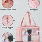 Makeup Bag for Home & Travel, Toiletry Bag  (Set of 3 Light Pink)