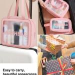 Makeup Bag for Home & Travel, Toiletry Bag  (Set of 3 Light Pink)