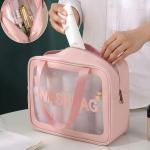 Makeup Bag for Home & Travel, Toiletry Bag  (Set of 3 Light Pink)