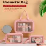 Makeup Bag for Home & Travel, Toiletry Bag  (Set of 3 Light Pink)