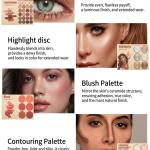 4-in-1 makeup book Eyeshadow, Highlighter, Blusher Contour, Powder Palette (Multicolour)