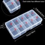 Nail Tip Box False Empty Nails Tips Organizer Storage, 10 Number Spaces Storage Case Container Nails Box
