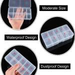 Nail Tip Box False Empty Nails Tips Organizer Storage, 10 Number Spaces Storage Case Container Nails Box