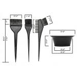 Plastic Hair Dye Brush & Mixing Bowl Hair Coloring Kit (4 Item)