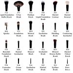 Premium Makeup Brushes Set Black 24 Piece Complete Cosmetic Brush Collection for Foundation Blending Power Blush Eyeshadow