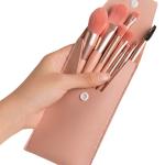 PRIMUM 8 PCS Mini Makeup Brush Set with Case, Portable Foundation Brush Kit Travel,