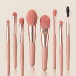 PRIMUM 8 PCS Mini Makeup Brush Set with Case, Portable Foundation Brush Kit Travel,