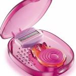 Bikini Saving Razor for Ladies Portable Shaving Kit with 3 Blades, Pink and Blue (Pack of 1).