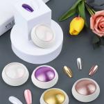 Powder, 2 Jars Nail Art Mirror Glitter With Sponge Applicators.