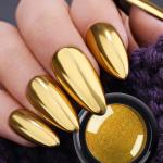 Powder, 2 Jars Nail Art Mirror Glitter With Sponge Applicators.