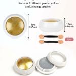 Powder, 2 Jars Nail Art Mirror Glitter With Sponge Applicators.