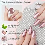 Powder, 2 Jars Nail Art Mirror Glitter With Sponge Applicators.