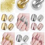 Powder, 2 Jars Nail Art Mirror Glitter With Sponge Applicators.