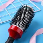 Boar Bristles Round Hair Brush (Pack of 2).