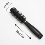 2 Pcs Hair Brush Comb Round Comb Twill with Wood Handle for Hair Drying Styling Curling (Black)
