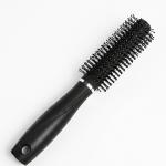2 Pcs Hair Brush Comb Round Comb Twill with Wood Handle for Hair Drying Styling Curling (Black)