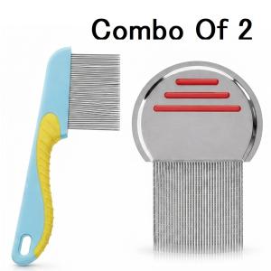 2pc Lice Comb - Stainless Steel lice Comb and Flea Lice Comb For Cat, Dog Treatment.