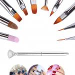 Nail Art Pen Brush Set (10 pieces) silver