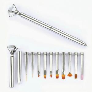 Nail Art Pen Brush Set (10 pieces) silver