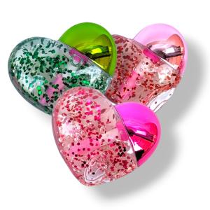 Sparkling Heart-Shaped Lip Gloss, Multicolor (Pack of 3).