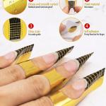 Poly Nail Gel Nail Forms Nail Extension Tips Guide Paper( 100 Sticker Roll) Pack of 1
