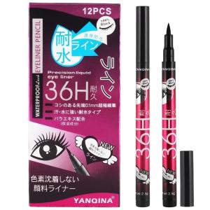 Black Waterproof Liquid Eyeliner Make Up Beauty Long-lasting Eye Liner Pencil Pack of 6