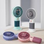 Hand Fan Built-In Rechargeable Battery Operated Summer Cooling Mini Fan (Blue) 1 Pcs