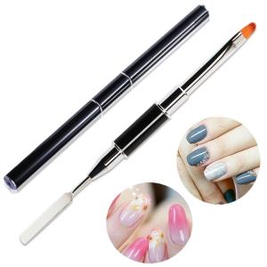 (Pack of 1) Dual-Ended Poly gel Brush & Picker, 2 in 1 Designs Poly gel Nail Brush ( 1 Piece).