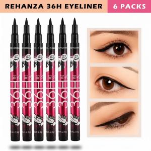 Black Waterproof Liquid Eyeliner Make Up Beauty Long-lasting Eye Liner Pencil Pack of 6