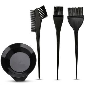Plastic Hair Dye Brush & Mixing Bowl Hair Coloring Kit (4 Item)