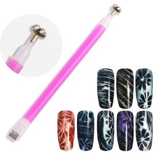 3D CAT EYES NAIL ART MAGNET TOOL SET WITH DOUBLE HEAD FLOWER DESIGN NAIL 1 Pcs