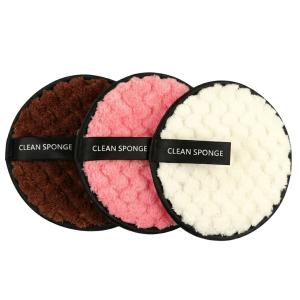 Makeup Remover Sponge Reusable Rounds Soft Facial Cleaning Puffs(Multicolor) 3 Piece
