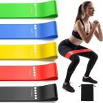 Loop Bands for Fitness, Yoga, Pilates, Legs, Waist, Shoulders, HIPS and Strength Training - Set of 5