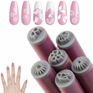 Nail Art Flower Magnet Stamp Pen, Double Head Flower Design, Nail Magnet Stick.