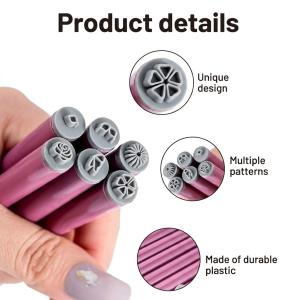 Nail Art Flower Magnet Stamp Pen, Double Head Flower Design, Nail Magnet Stick.